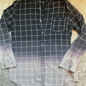 Women's Black and Gray Checkered Shirt
